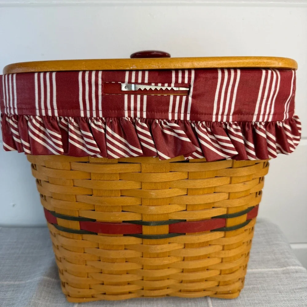Longaberger '98 Holiday Hostess Winter Wishes Basket Liner Wall Hanging Cottage‎